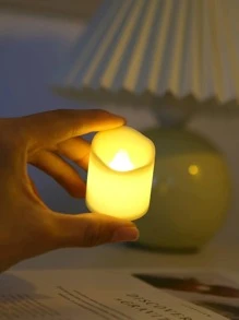 6 Piezas de Velas Votivas sin Llama, Velas Eléctricas Falsas sin Llama, Decoraciones de Mesa, Festival, Navidad, Regalo de San Valentín - Blanco - Ver 3