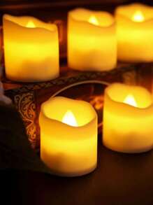 6 Piezas de Velas Votivas sin Llama, Velas Eléctricas Falsas sin Llama, Decoraciones de Mesa, Festival, Navidad, Regalo de San Valentín - Blanco - Ver 11