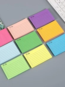 Random Color Simple Sticky Note Book, Student Grid Blank Pages Notebook, Reminder Label Sticker, Easy To Peel - Multicolor - View 3