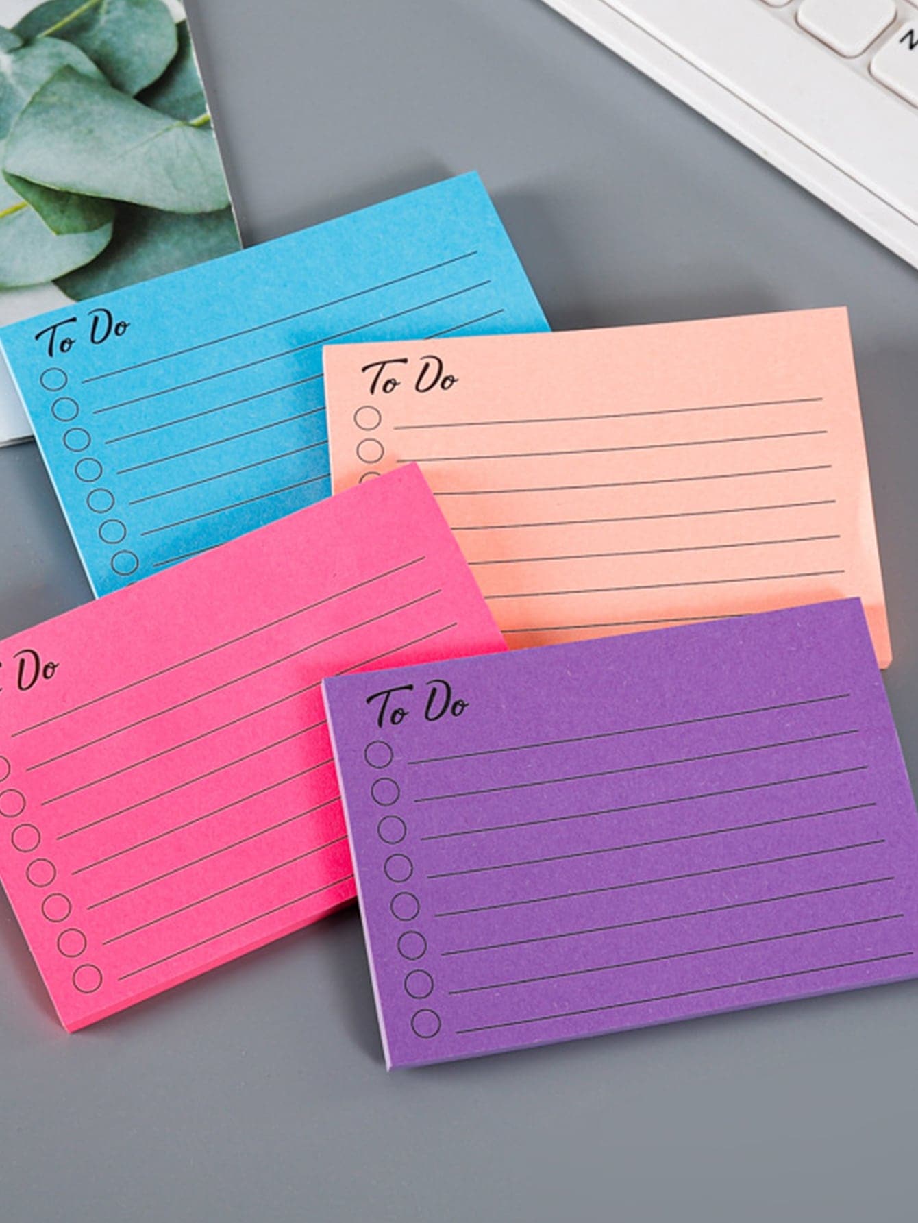 Random Color Simple Sticky Note Book, Student Grid Blank Pages Notebook, Reminder Label Sticker, Easy To Peel - Multicolor - View 1