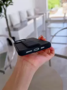 Apple Solid Phone Case With Foldable Holder Waterproof Shockproof Anti-Fall Scratch Resistant - Navy Blue - View 4