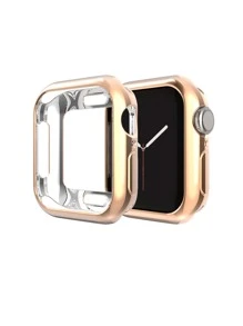 Huastonband Compatible With Apple Watch Band And Watch Protective Case Cover Rose Gold 38mm 41mm 42mm 40mm 44mm 45mm, Series SE/S11/S10/S9/S8/S7/S6/S5 Classic Fashion Ultra-Thin Comfortable Soft Band And Dust-Proof Anti-Drop Rose Gold Screen Protector Protective Case Cover For Men And Women Smartwatch Accessories Wristband, Summer Women's Accessories Beach Party Event Dance Festival Gift Graduation Season Back To School Season. - Brown - View 4