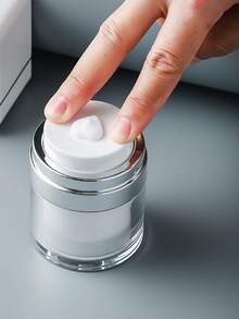 1pc Acrylic Press-type Vacuum Cream Bottle With Full-cover Packaging, For Lotion, Moisturizer, Etc. (15ml/ 30ml/ 50ml/ 100ml) - White - View 11