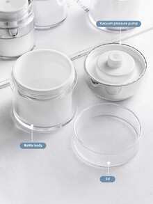 1pc Acrylic Press-type Vacuum Cream Bottle With Full-cover Packaging, For Lotion, Moisturizer, Etc. (15ml/ 30ml/ 50ml/ 100ml) - White - View 10