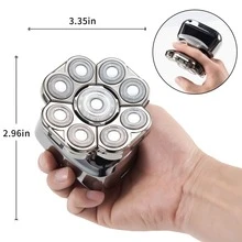 KOMINGDON 9D Electric Head Shaver For Bald Men Upgraded 5-In-1 IPX6 Waterproof Wet/Dry Grooming Kit Cordless Rechargeable Bald Head Razor For Home&Travel Gift - Silver - View 9