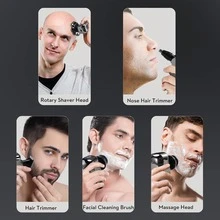 KOMINGDON 9D Electric Head Shaver For Bald Men Upgraded 5-In-1 IPX6 Waterproof Wet/Dry Grooming Kit Cordless Rechargeable Bald Head Razor For Home&Travel Gift - Silver - View 11
