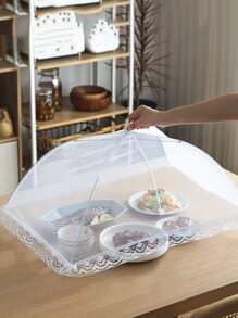 1 pièce de couvre-aliments pliable, dôme de protection pliable blanc pour table et plats, protecteur alimentaire pour la maison et l'extérieur