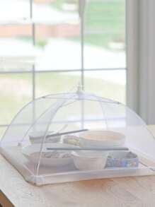 1 pièce de couvre-aliments pliable, dôme de protection pliable blanc pour table et plats, protecteur alimentaire pour la maison et l'extérieur