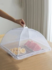 1 pièce de couvre-aliments pliable, dôme de protection pliable blanc pour table et plats, protecteur alimentaire pour la maison et l'extérieur