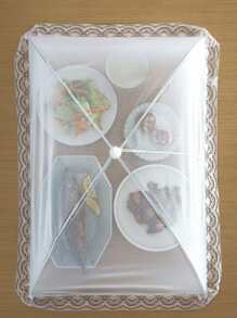 1 pièce de couvre-aliments pliable, dôme de protection pliable blanc pour table et plats, protecteur alimentaire pour la maison et l'extérieur