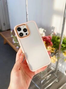 Contrast Frame Clear Phone Case - Pink - View 2