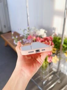 Contrast Frame Clear Phone Case - Pink - View 3