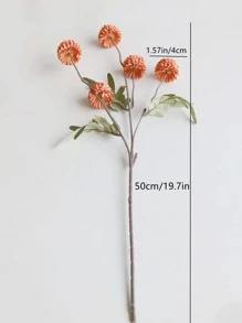 1pc Artificial Dandelion Flower Bouquet With 5 Stems, Autumn Colors, Simulated Flower & Silk Flower, For Living Room & Dining Table Decoration - View 4