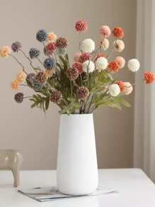 1pc Artificial Dandelion Flower Bouquet With 5 Stems, Autumn Colors, Simulated Flower & Silk Flower, For Living Room & Dining Table Decoration - View 6