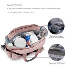 Sac De Voyage Pour Poussette Sac Pour Maman, Sac À Bandoulière Gris, Grand Sac Mère-enfant Isolé Multifonctionnel À Grande Capacité, Sac Léger Et À La Mode Pour Les Mamans Adapté Aux Activités Quotidiennes Et De Plein Air