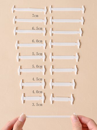 16pcs/Pack White Silicone No Tie Shoe Laces, Stretch Shoelaces For Sneakers, Casual Shoes, Sports Shoes, Combat Boots For Summer Daily Wear,Shoes Accessories Gift Ideas