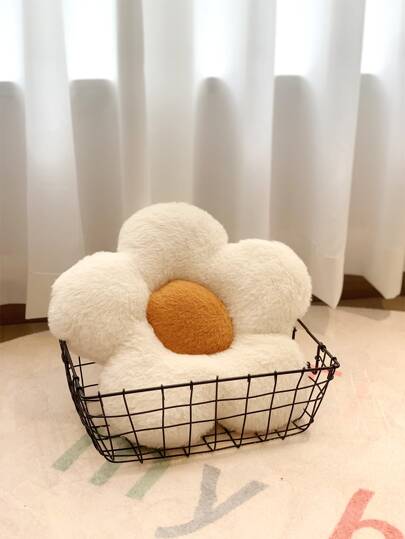 1個小雛菊花枕頭,內帶芯型別緻長毛絨布料