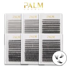 palmera Pestañas grupo Pestañas 240 piezas Pestañas postizas individuales 50D rizo D Extensiones de pestañas clústeres Pestañas Pestañas postizas individual DIY extensión de pestañas en casa ( 50D D ) - Negro - Ver 4