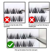 palmera Pestañas grupo Pestañas 240 piezas Pestañas postizas individuales 50D rizo D Extensiones de pestañas clústeres Pestañas Pestañas postizas individual DIY extensión de pestañas en casa ( 50D D ) - Negro - Ver 8