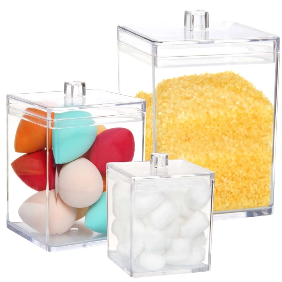 Youngever 60Ounce, 30Ounce and 15Ounce Clear Plastic Apothecary Jars