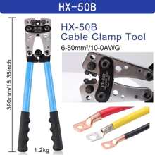 Crimping Pliers 6-50mm2/AWG 10-0 Tube Terminal Crimper Hex Crimp Tool Multitool Battery Cable Lug Cable Hand Tools HX-50B - Apricot - View 1