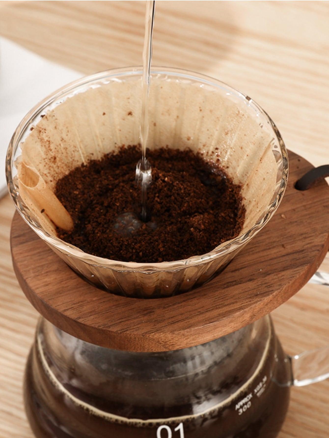 Walnut Creative Coffee Filter Glass Coffee Maker Handdrip Simple