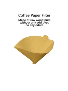 chenguang 100pcs/pack Copper-colored V-shaped Coffee Filter Papers - Bronze - View 1