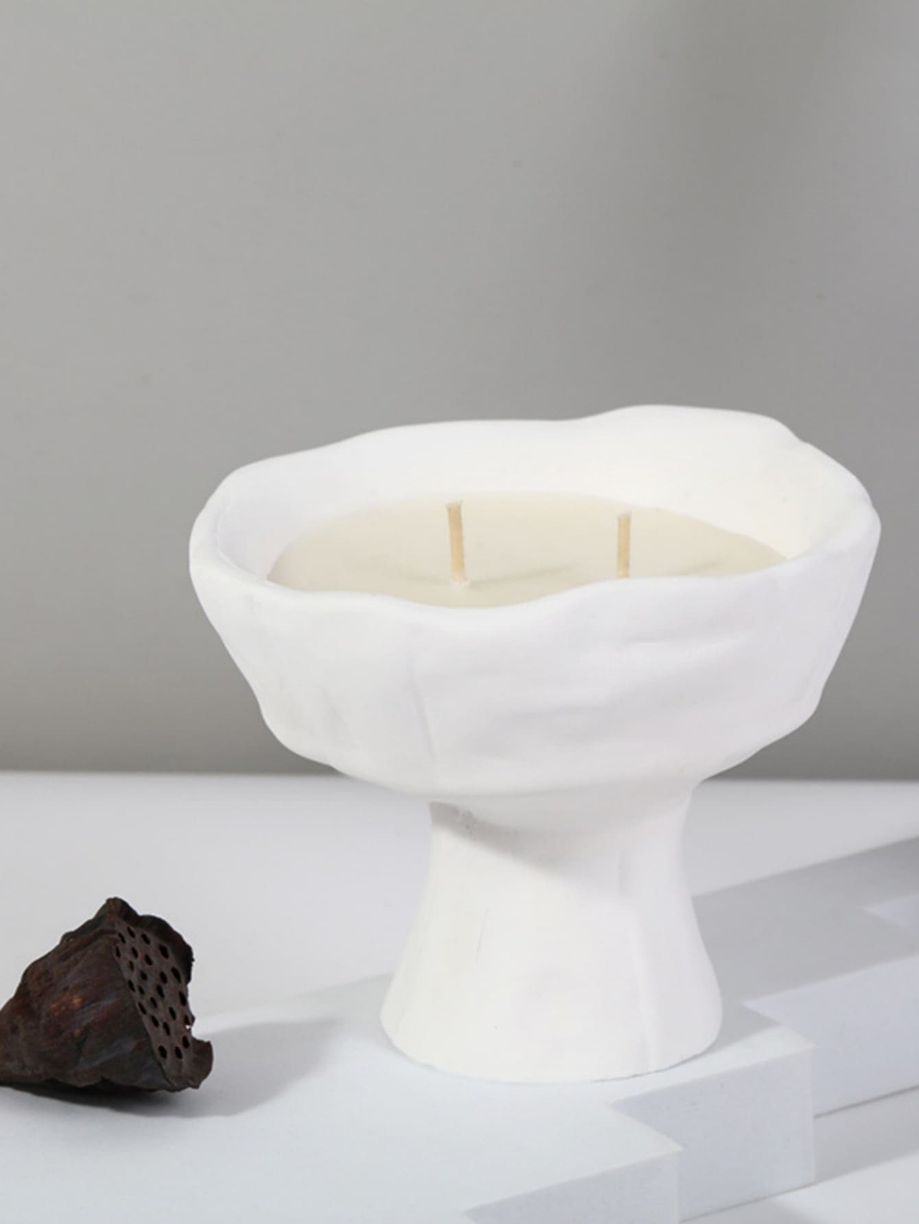 1入組手工製作大豆蠟香薰蠟燭在高的玻璃杯子帶A香薰蠟燭,完美適合婚禮 - 白色 - 查看 1