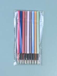 9pcs Colorful Retractable Ballpoint Pen - Multicolor - View 2