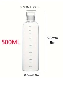 1入組透明耐熱便攜式時尚水瓶帶蓋、牛奶和果汁飲用玻璃 - 無色 - 查看 9