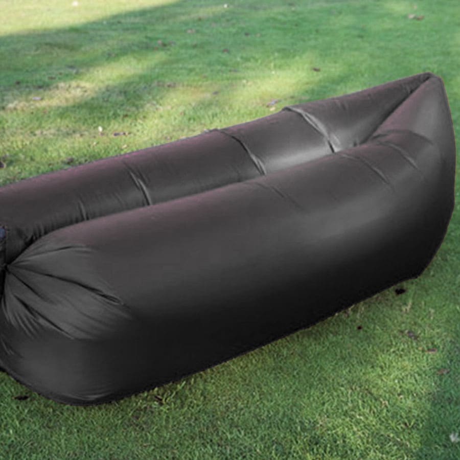 1pc Outdoor Inflatable Slouchy Sofa Bed Bag Portable Camping Mattress Lounge Chair, Black - Black - View 1