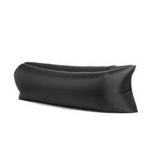 1pc Outdoor Inflatable Slouchy Sofa Bed Bag Portable Camping Mattress Lounge Chair, Black - Black - View 2