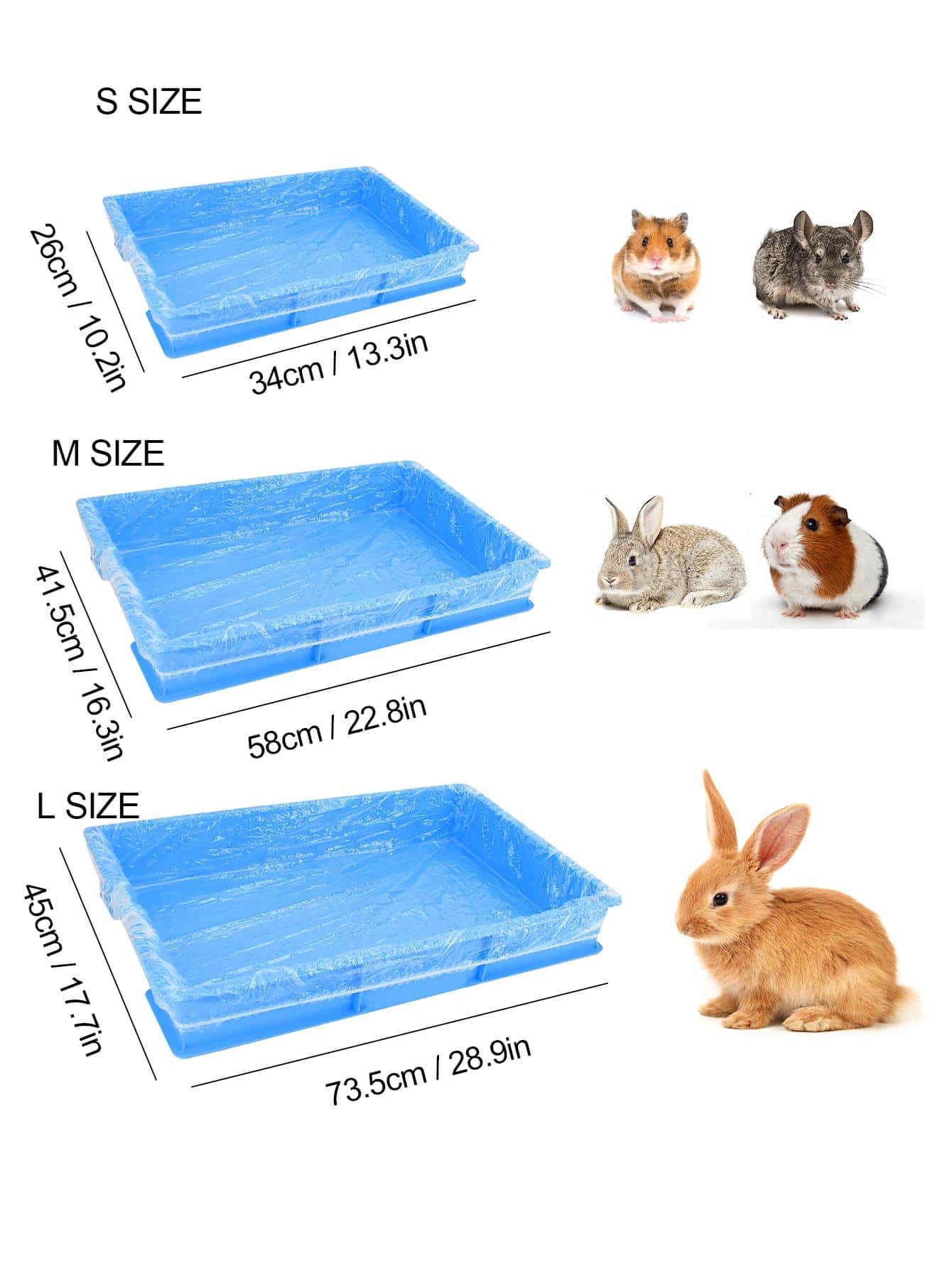 10pcs PE Disposable Universal Rabbit Cage Chassis Film For Small Animal