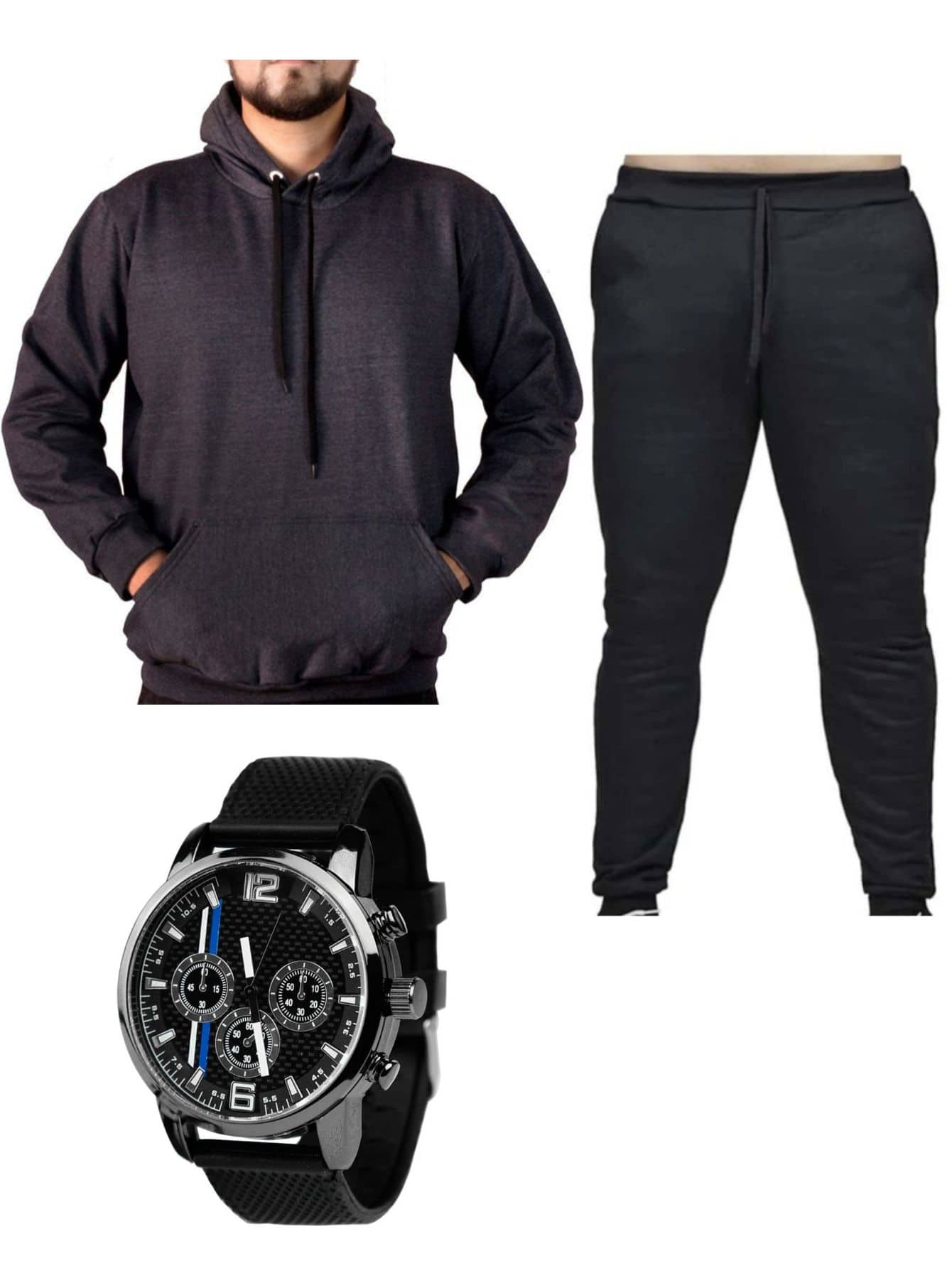 Men Sweatshirts - 灰色 - 查看 1