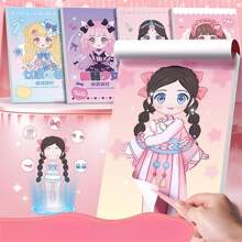 Diy Cute & Educational Dress Up Stickers. Full Body Changeable Stickers. Mix & Match Style Decal Sticker For Little Princess. Brain Teaser Stickers. Party Favors. 20 Sheets/pack. - Multicolor - View 8