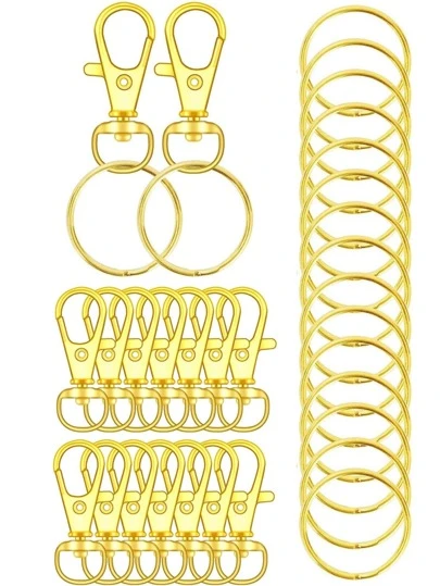 24入組/套簡約風鐵龍蝦扣首飾配件適用於手環項鍊鑰匙圈製作