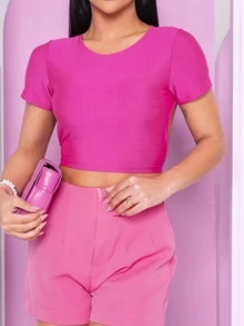 Women Tank Tops & Camis - 玫紅色 - 查看 5