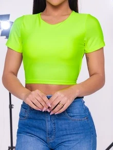 Women Tank Tops & Camis - 青檸色 - 查看 5