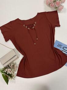 Women T-Shirts - 紅木色 - 查看 1