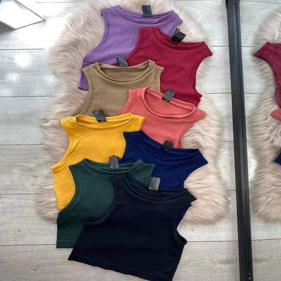 Top Tank blusa sin mangas - Amarillo Mostaza - Ver 1