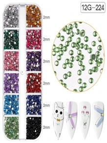 Kit Cristales Piedras Para Decoracion Uñas+5 punteros - Multicolor - Ver 2