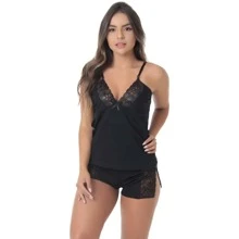 Click Mais Bonita Women Pajama Sets - 黑色 - 查看 4