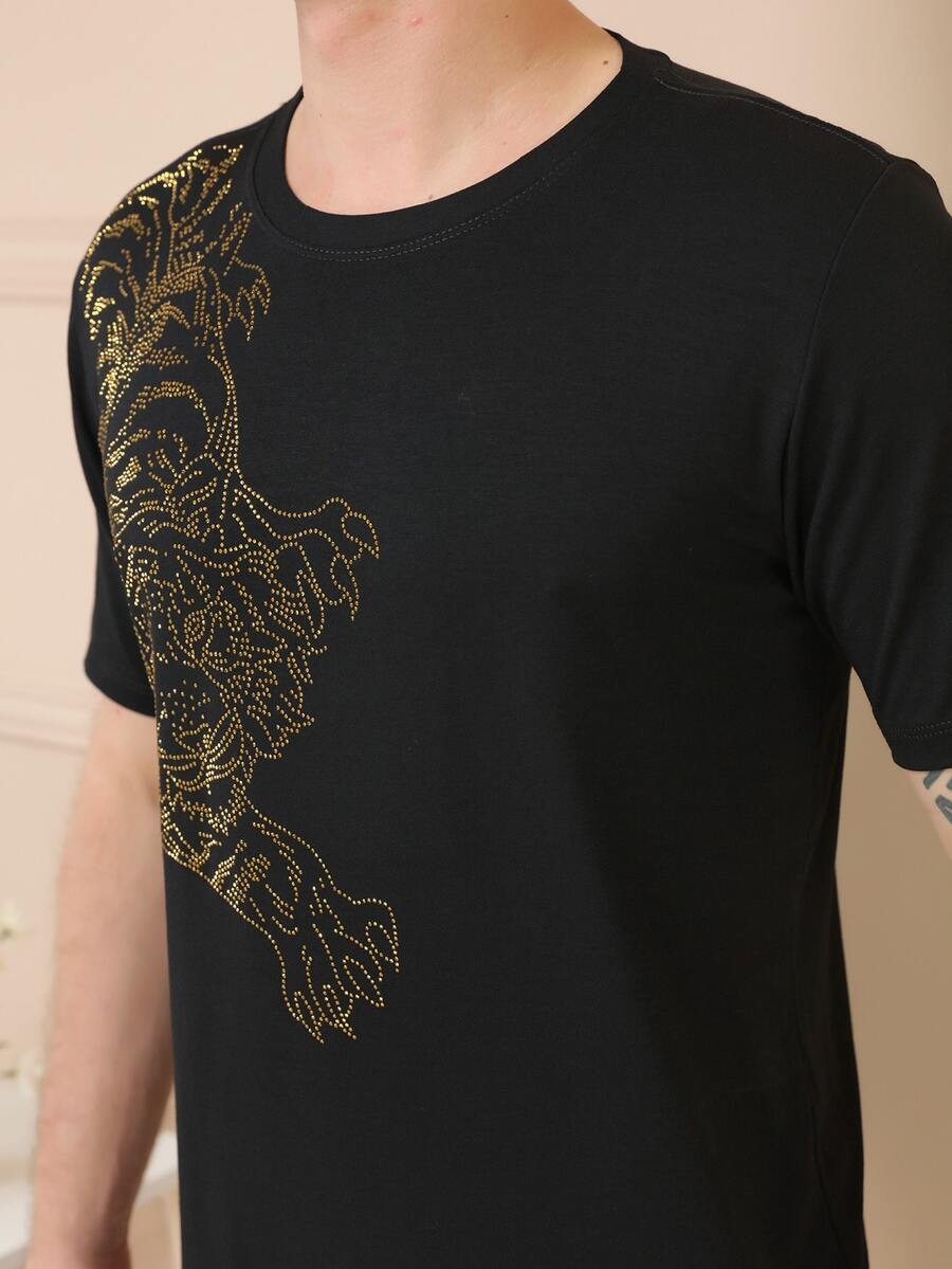 Men T-Shirts - 黑色 - 查看 1