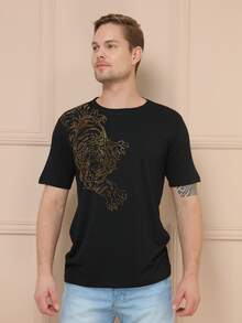 Men T-Shirts - 黑色 - 查看 5