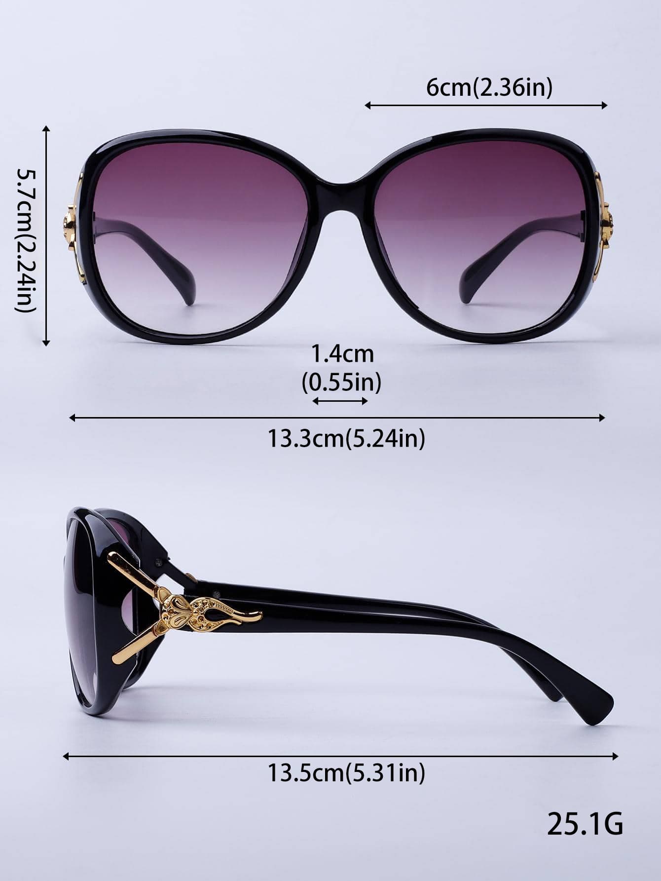 1PC Women's Black Fashion Boho Design Fashion Glasses Beach Accessories For Women Glasses Shades Basics Fall Winter Women Outfits Clothes Business Casual Gifts Elegant Outfit For Summer Beach Vacation,Outdoor,Travel - Black - View 4
