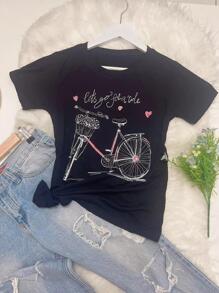 T shirt viscolycra feminina de manga curta - Preto - Visão 2