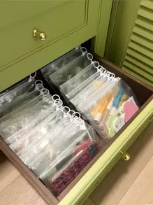 Extra Thick Zipper Bags For Stationery, Toys, Gadgets Sorting And Storage, Travel Packing, Cosmetics, Clear Classification Bag, 20s For Travel Storage Bag,Makeup Bag,Cosmetic Bag,Vacation Organizer,Large Capacity Makeup Organizer Makeup Case, For Lipstick, Brush, Skincare, Mobile Phone, Coin, Small Items, For Home,Gift,Vacation And Festival Halloween Christmas Multifunctional Use,Boho Vibes - Clear - View 2