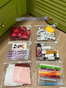 Extra Thick Zipper Bags For Stationery, Toys, Gadgets Sorting And Storage, Travel Packing, Cosmetics, Clear Classification Bag, 20s For Travel Storage Bag,Makeup Bag,Cosmetic Bag,Vacation Organizer,Large Capacity Makeup Organizer Makeup Case, For Lipstick, Brush, Skincare, Mobile Phone, Coin, Small Items, For Home,Gift,Vacation And Festival Halloween Christmas Multifunctional Use,Boho Vibes - Clear - View 4