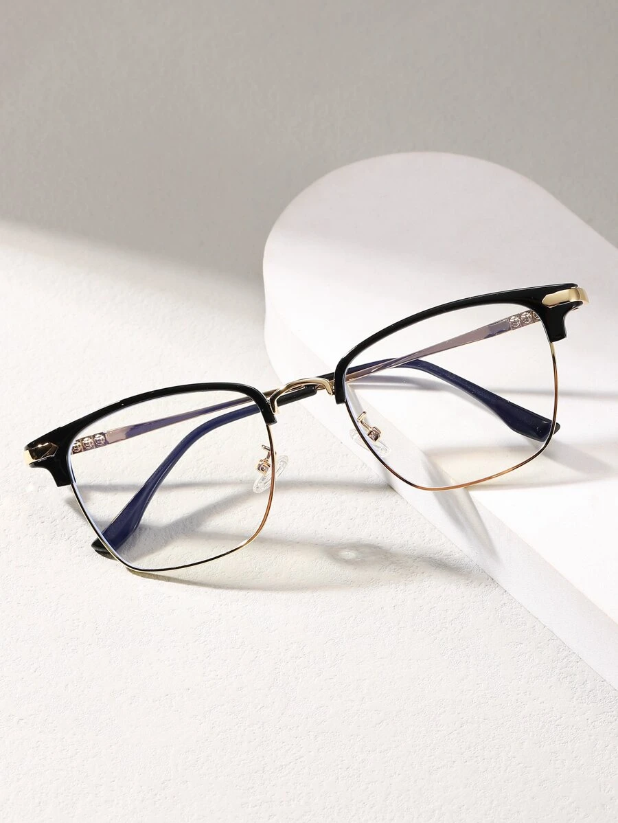 1 件金属轻方形眼镜 - 無色 - 查看 1