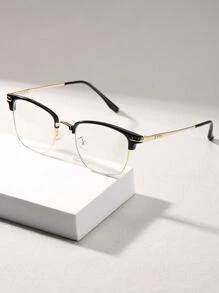 1 件金属轻方形眼镜 - 無色 - 查看 2